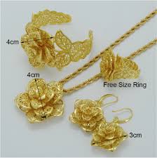 necklace bangle ring earrings flower