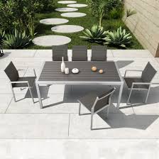 modern outdoor dining set wood patio
