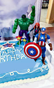 Per each two tier cake serves 64 100/170 cal. Avengers Birthday Cake Idea And Party Supplies Kenarry