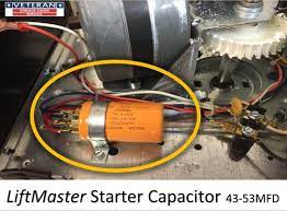 starter capacitor on a garage door opener