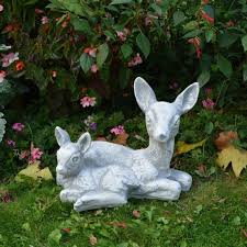 Concrete Deer Garden Statue Mother And