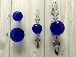 Blue Glass Knob Dresser Knob Crystal
