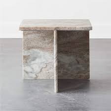 T Short Marble Side Table Reviews Cb2