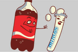 Image result for Mentos and fizzy drinks together