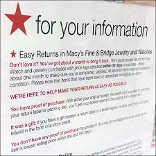 macy s watch and jewelry return policy