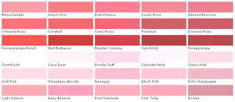 Rose Color Palette Pink Paint Colors