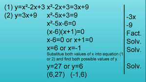 solve simultaneous equations with one
