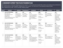 free sprint triathlon training plan