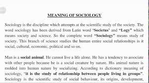 meaning of sociology sociology