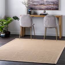 sisal beige indoor border area rug