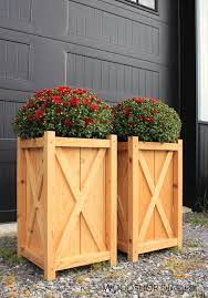 Diy Wooden Planters With X Side Trim