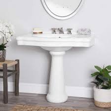 Atwell 34 Inch White Porcelain Pedestal