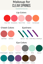 clear spring makeup colors teal