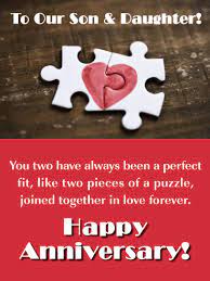 We're glad to have you as part of the family, even though you weren't born into it. A Perfect Fit Happy Anniversary Card For Son And Daughter Birthday Greeting Cards By Davia