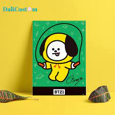 Tranh Tô Màu Theo Số BT21 BTS KOYA RJ SHOOKY MANG CHIMMY COOKY Tranh Có Sẵn  - Tranh sơn dầu Thương hiệu OEM