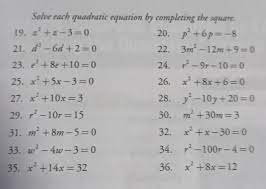 Solve Each Quadratic Equation By