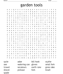 Garden Tools Word Search Wordmint