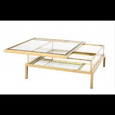 Harvey Gold Sliding Coffee Table Now