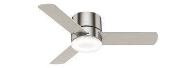 hunter 44 minimus ceiling fan with led light brushed nickel 59454