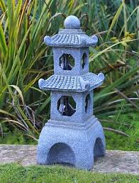 Garden Ornament Grey Chinese Pagoda Jap