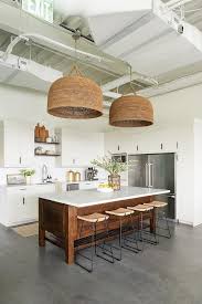 l shaped kitchen with concrete floors