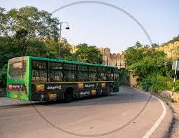 jaipur city bus or low floor bus moving