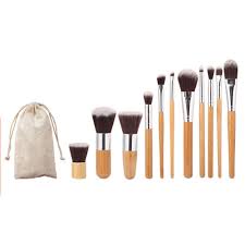 11 pcs makeup brush set bamboo brush