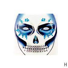 halloween skull face gems jewels