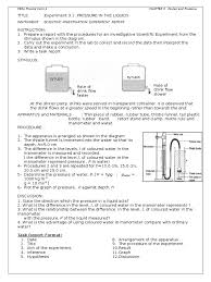 This is a good experiment to help you to understand the relationship between pressure and the surface area. Exp 3 1pressure In Liquids Pressure Measurement Pressure