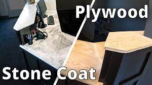 We Saved $7000 on This BEAUTIFUL Office Remodel | Plywood to Exotic Stone | Stone  Coat Epoxy - YouTube