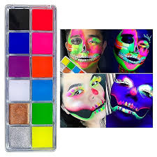 12 colors halloween glow paint glow in