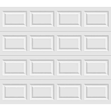 clopay clic collection 9 ft x 7 ft 18 4 r value intellicore insulated solid white garage door