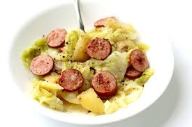 slow cooker smoked sausage and cabbage