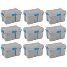 Average rating:1out of5stars, based on1reviews1ratings. Sterilite 18336a03 30 Gallon Heavy Duty Plastic Storage Container Box With Lid And Latches Grey Blue 9 Pack Target