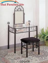 Coaster Vanity Set Includes Vanity Table Mirror And Bench Sunburst