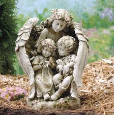 Garden Angel With Children Statue 15 75