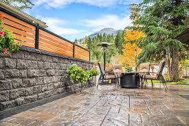 Stone Wall With Privacy Screen Around