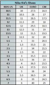 49 Circumstantial Nike Kids Sizing Chart