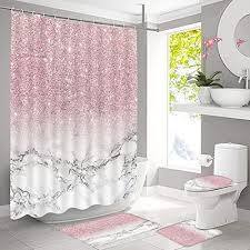 Marble Bathroom Shower Curtain Sets