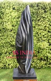 black stone abstract statue