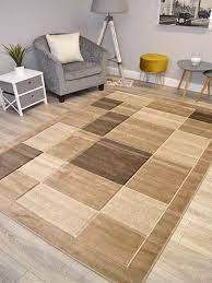 brown square living room modern carpets