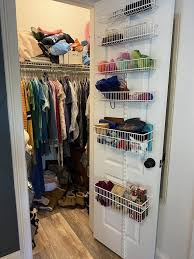in closet with wire racks