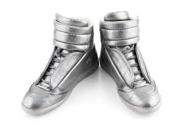 Favorite this designer share block this designer. Maison Margiela Silver Pewter Metallic Leather Future High Top Shoes Tradesy