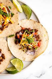 mexican ground beef tacos ahead of thyme