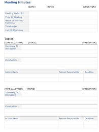 Meeting Minutes Template Sample Meeting Minutes Format