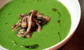 broccoli soup with anese wild mushrooms