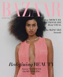 imaan hammam on the cover of harper s