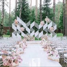 white color mirror wedding carpet aisle