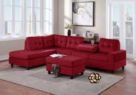 red velvet reversible sectional sofa