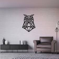 Owl Geometric Metal Wall Art Owl Wall